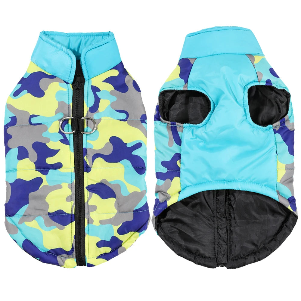 Waterproof Dog Coat – Warm Winter Jacket with D-Ring for Small & Medium Pets