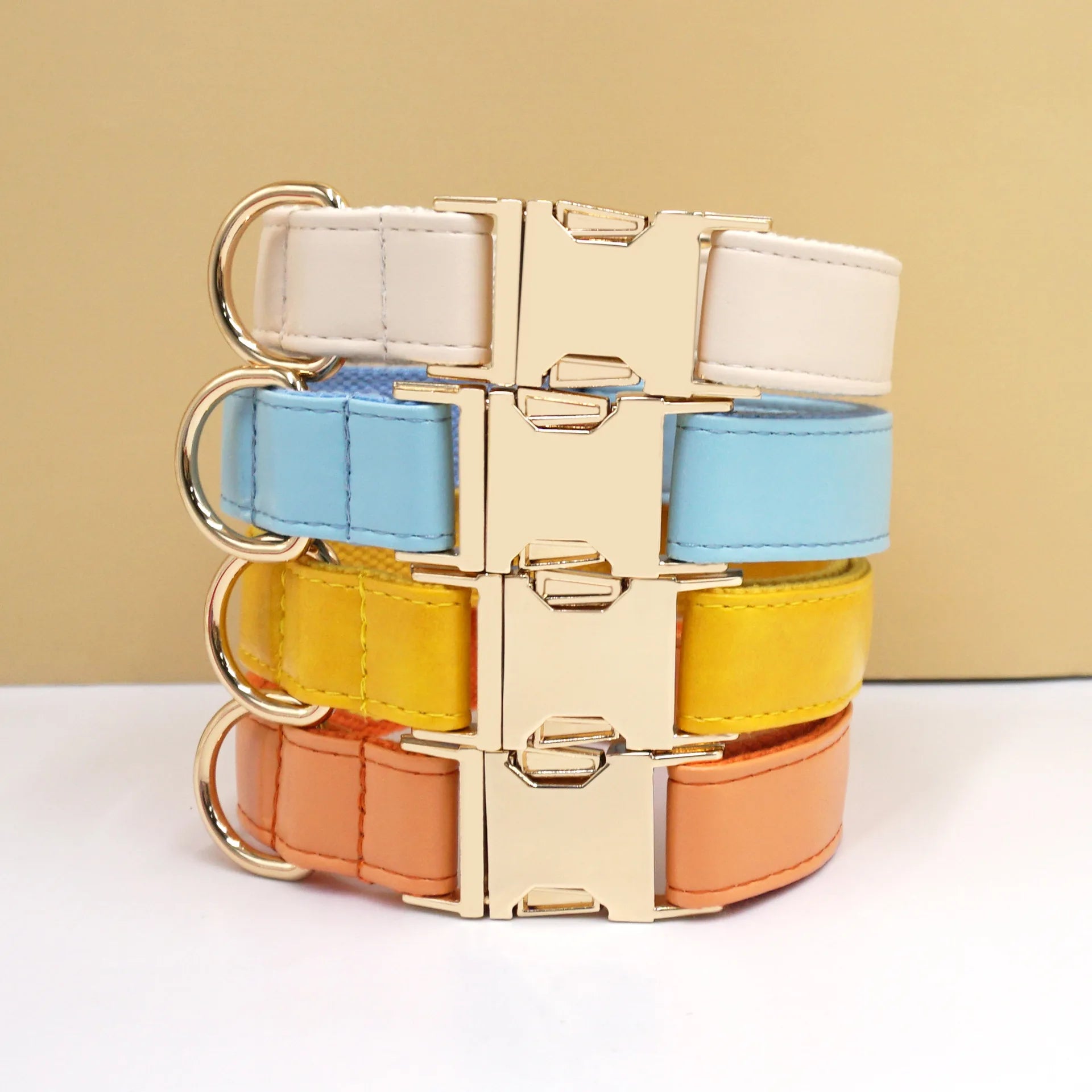 Customized Colorfule Waterproof Pet Collars PU Leather Dog Adjustable Puppy Dog Necklace Durable Pet Leads Accessory