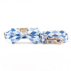 DDPaws  Collar + Leash + Bowtie / XS Designed Argyle Plaid Set [Made-to-Order]