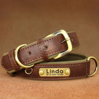 Personalized PU Leather Dog Collar – Soft Padded & Adjustable Custom ID Collar