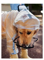 Transparent Hooded Dog Raincoat – Full-Body Waterproof PU Jacket for All Breeds