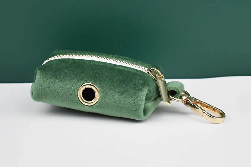 Forest Green Velvet Personalized Dog Collar, Leash & Harness Set