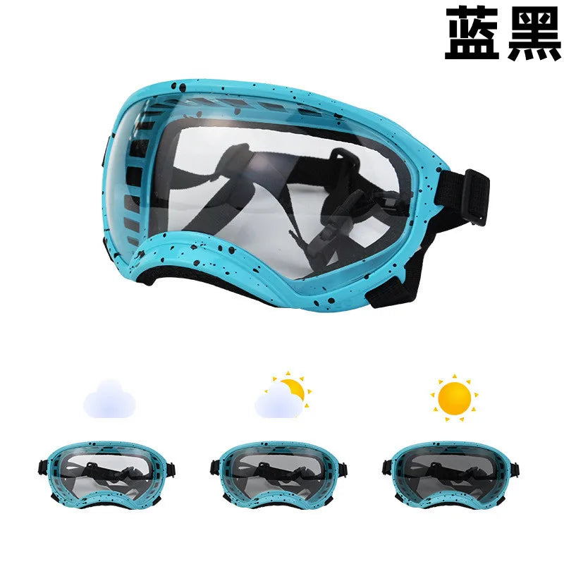 Color-Changing Dog Sunglasses – UV-Resistant Goggles for Outdoor Protection