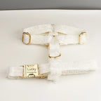 Wedding Personalized Dog Collar, Leash & Harness Set