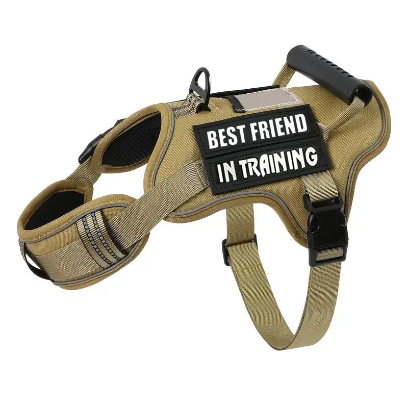 Tactical Service Dog Harness – Adjustable MOLLE Vest with Reflective Straps & Control Handle