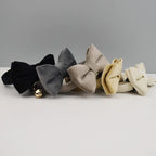 Velvet Cat Collar Luxury Cat Collar Personalized with Name Plate Bell Bow tie