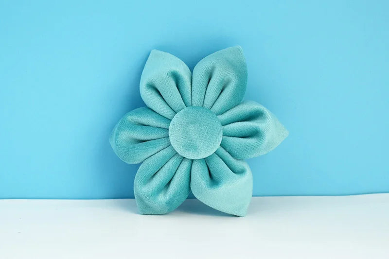 Turquoise Stone Velvet Personalized Dog Collar, Leash & Harness Set