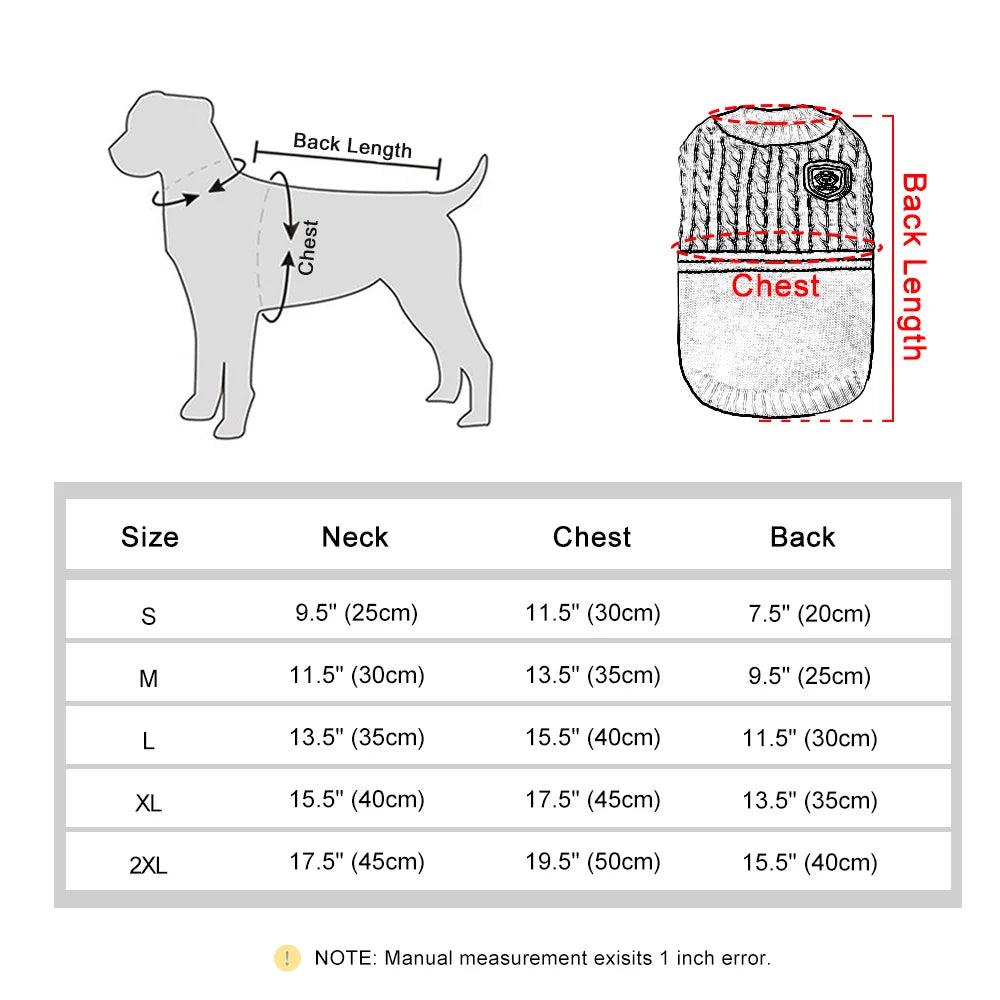 Warm Knitted Dog Sweater – College Style Pullover for Small & Medium Dogs