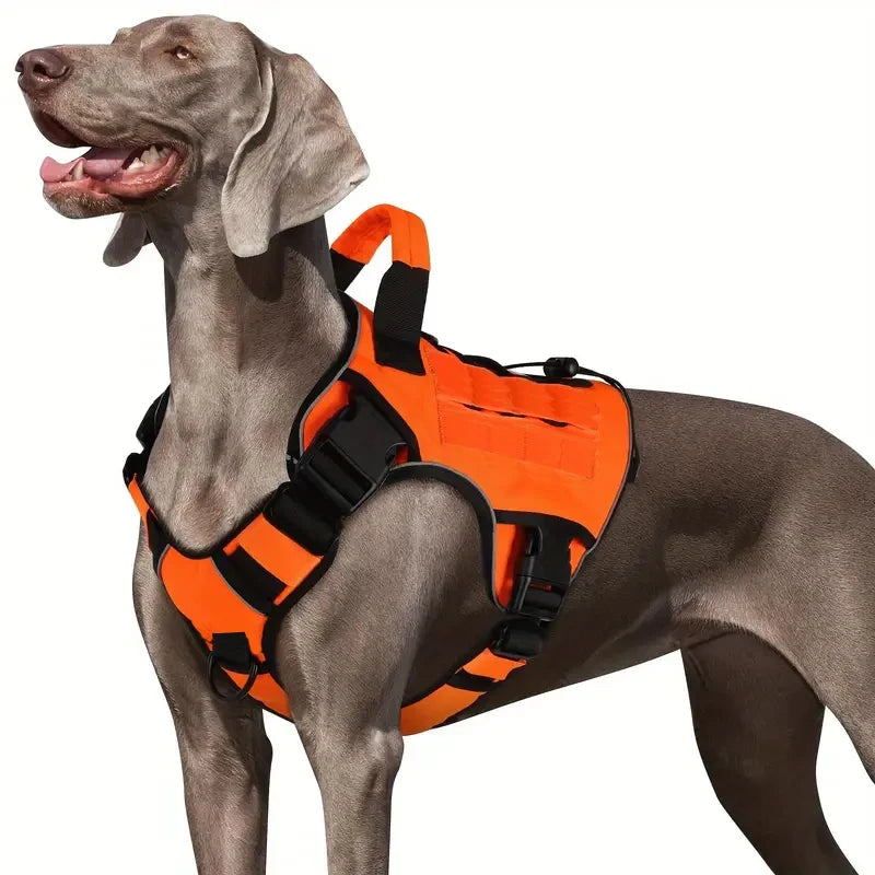 Adjustable Tactical Dog Harness – No-Pull Reflective Military Vest for Large Dogs