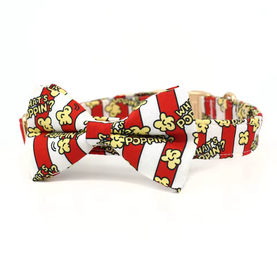 Pupcorn Party Dog Collar and Leash Set