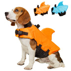 Shark Dog Life Jacket – Adjustable Buoyancy Safety Vest with Handle for Small to Large Dogs