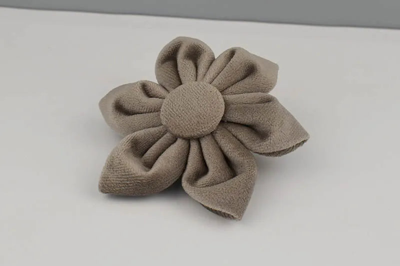 Light grey Velvet Personalized Dog Collar, Leash & Harness Set