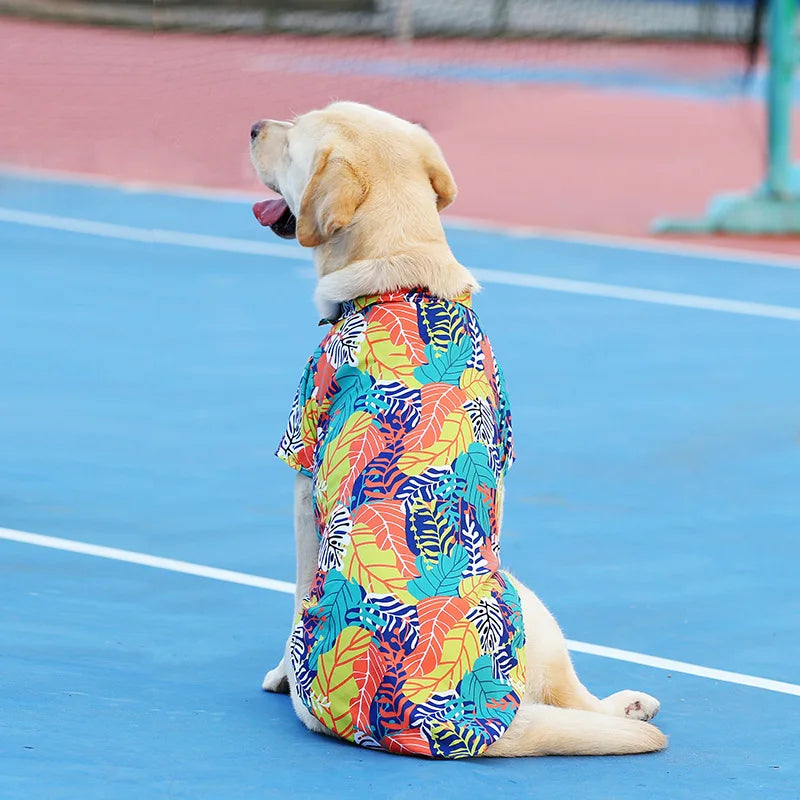 Hawaiian Beach Dog T-Shirt – Lightweight Summer Outfit for Small Dogs & Cats