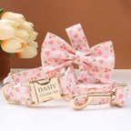 Personalized Dog Collar Bowtie Leash Set