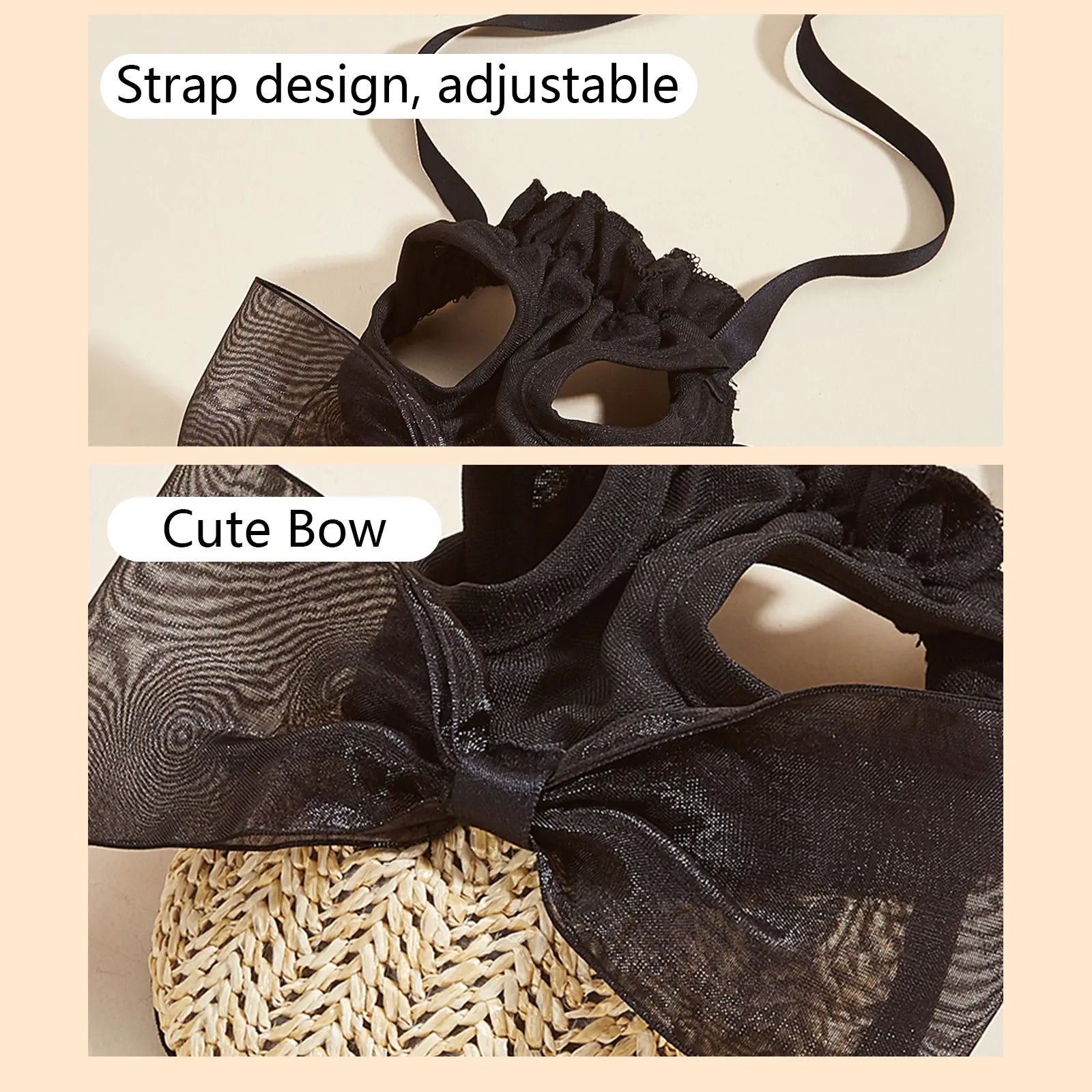 Summer Pet Sun Hat – Adjustable Lace Bow Cap for Dogs & Cats