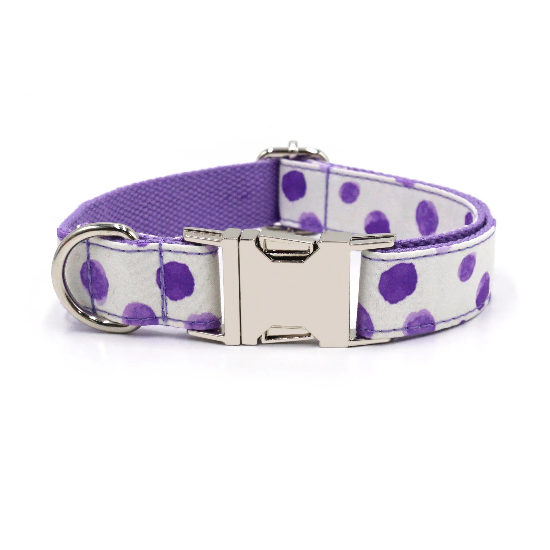 Multi Personalized Print Floral Cotton Adjustable Dog Collars -  Engravable