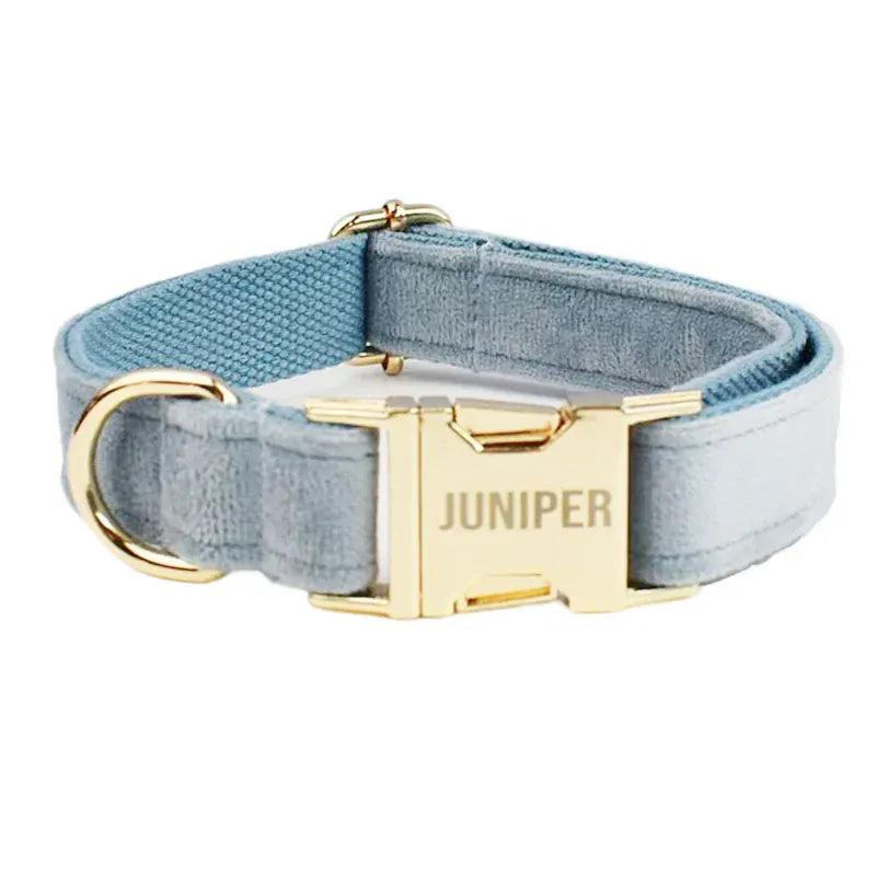 DDPaws  Collar / XS Dusty Blue Velvet Set