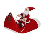 Santa Claus Riding Dog Costume – Funny Christmas Outfit for Small, Medium & Large Dogs
