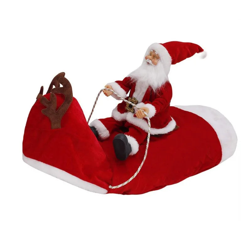 Santa Claus Riding Dog Costume – Funny Christmas Outfit for Small, Medium & Large Dogs