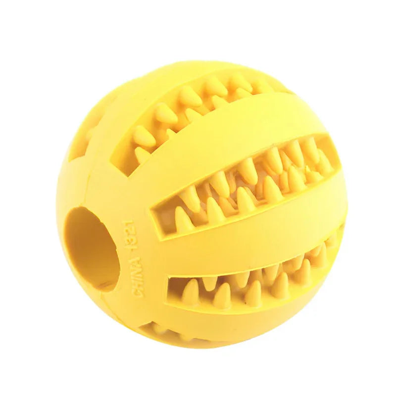 Rubber Dog Ball Toy – Interactive Chew & Food Dispensing Ball for Small Dogs