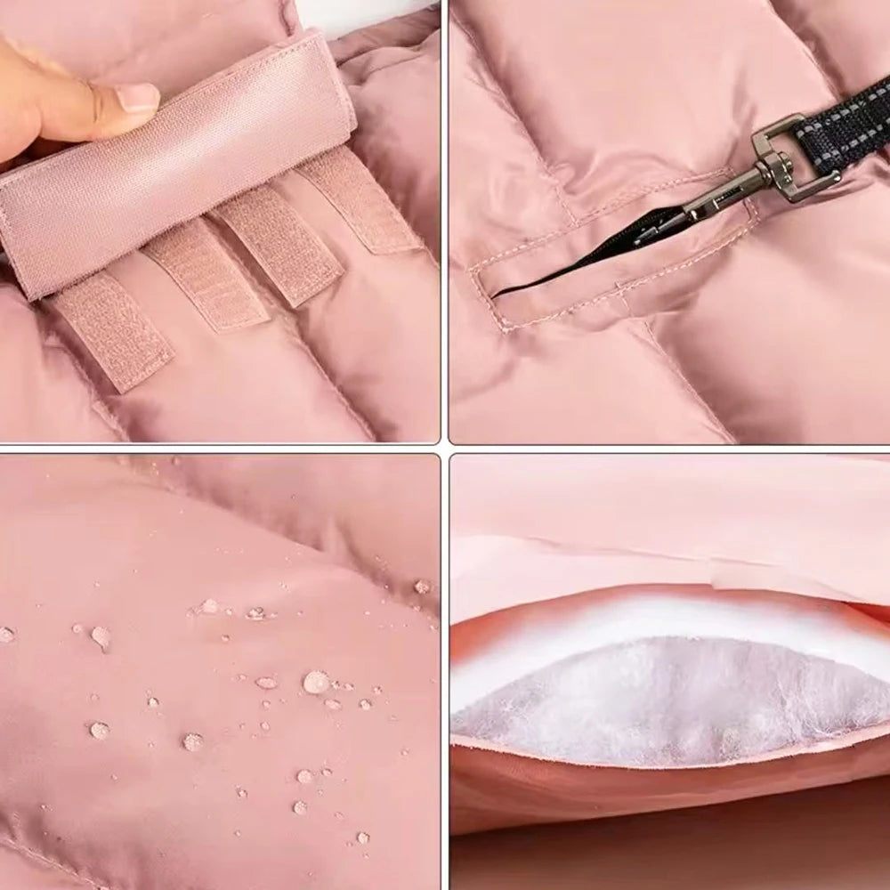 Waterproof Warm Dog Winter Coat – Thick Fleece Down Jacket for Small to Large Pets