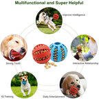 Rubber Dog Ball Toy – Interactive Chew & Food Dispensing Ball for Small Dogs