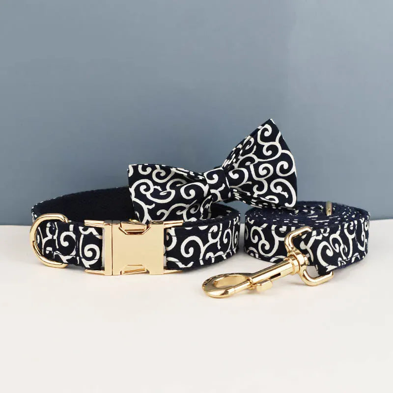 DDPaws  Bow collar leash 02 / XL Custom Soft Collars Pet Accessories with Personalized Dog Collar Leashes Harness Bow Tie
