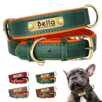Personalized PU Leather Dog Collar – Soft Padded & Adjustable Custom ID Collar