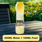 Portable Dog Water Bottle with Food Cup – Outdoor Travel Feeder for Pets