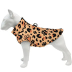 Leopard Print Winter Dog Jacket – Warm, Windproof & Stylish with D-Ring Design