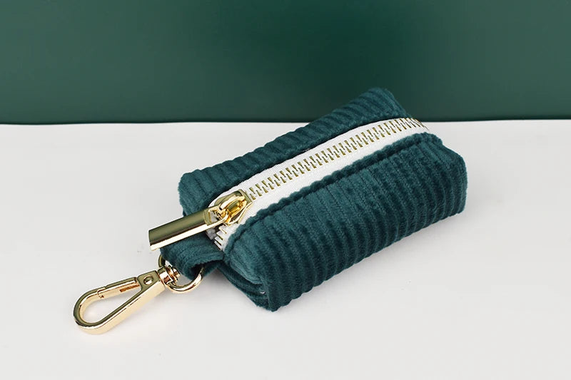 Dark green Corduroy Personalized Dog Collar, Leash & Harness Set