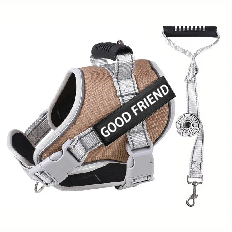 Reflective Dog Harness & Leash Set – Adjustable Comfort Vest for Small & Medium Dogs