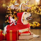 Santa Claus Riding Dog Costume – Funny Christmas Outfit for Small, Medium & Large Dogs