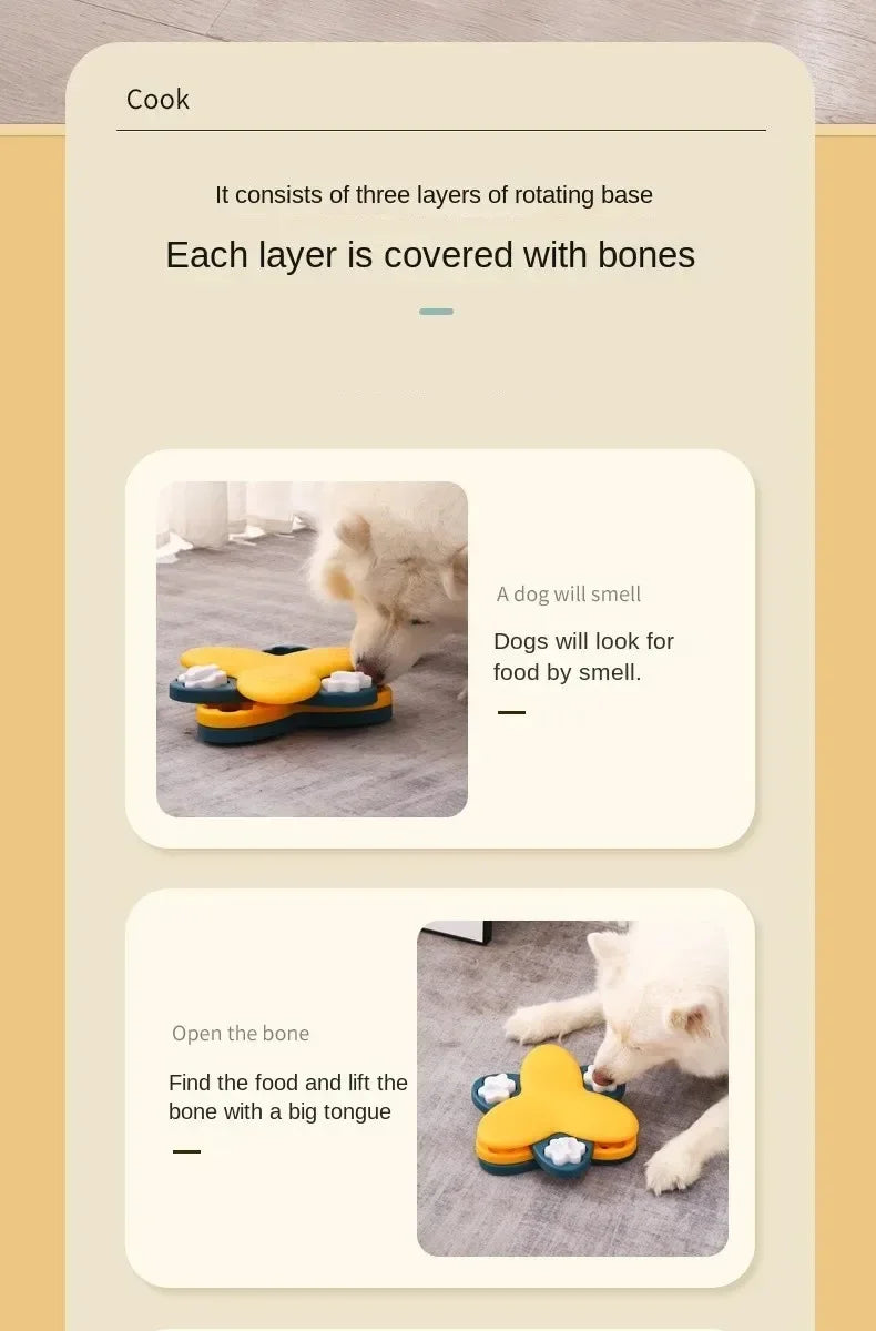 Interactive Dog Puzzle Feeder – Slow Feeding Treat Dispenser Toy for Dogs & Cats