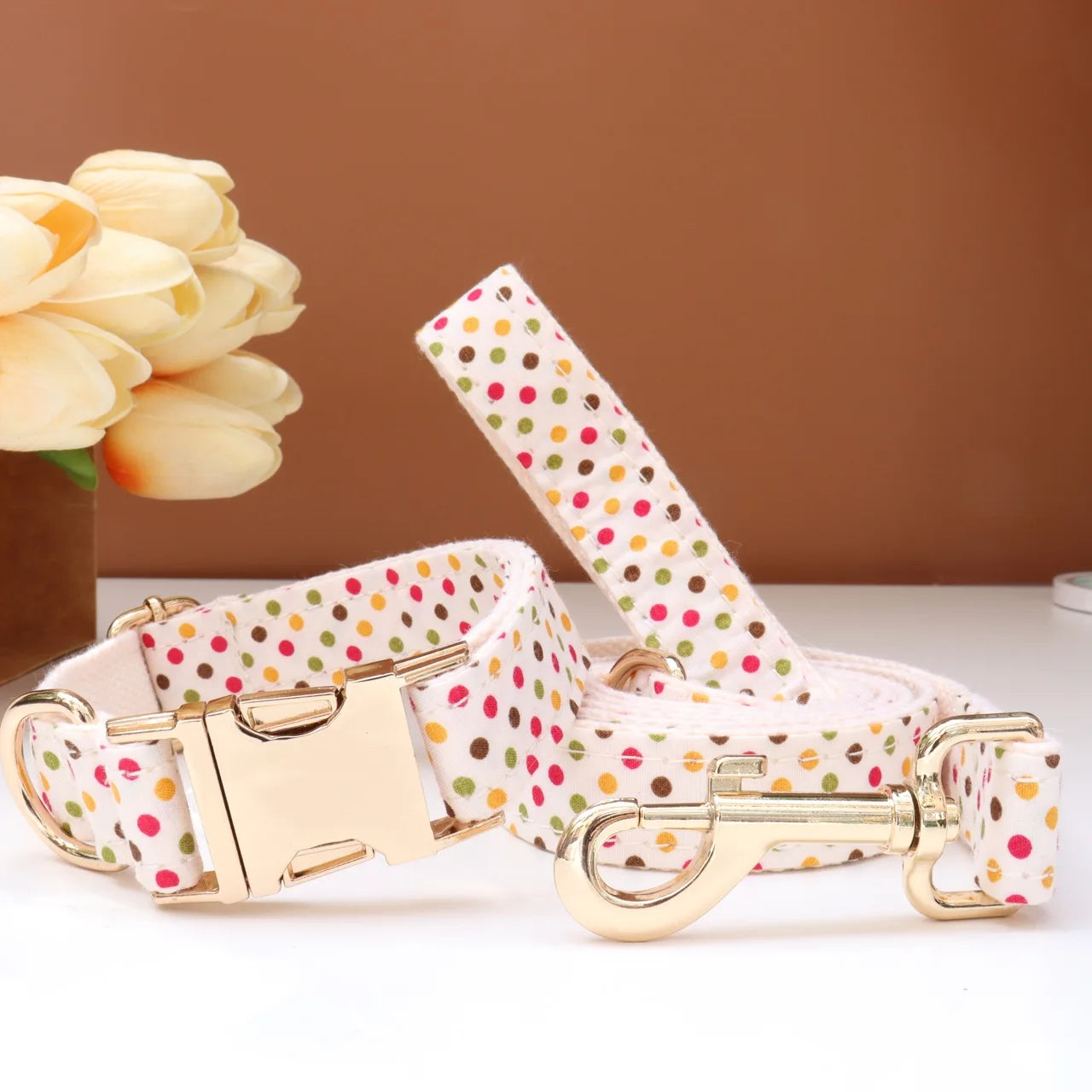 Personalized Dog Collar Bowtie Leash Set