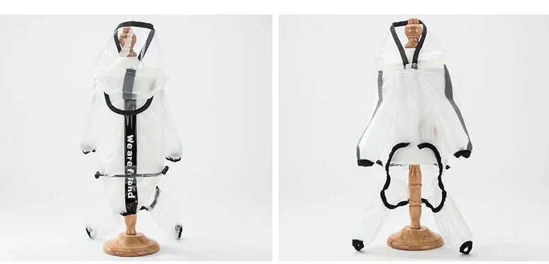 Transparent Hooded Dog Raincoat – Full-Body Waterproof PU Jacket for All Breeds