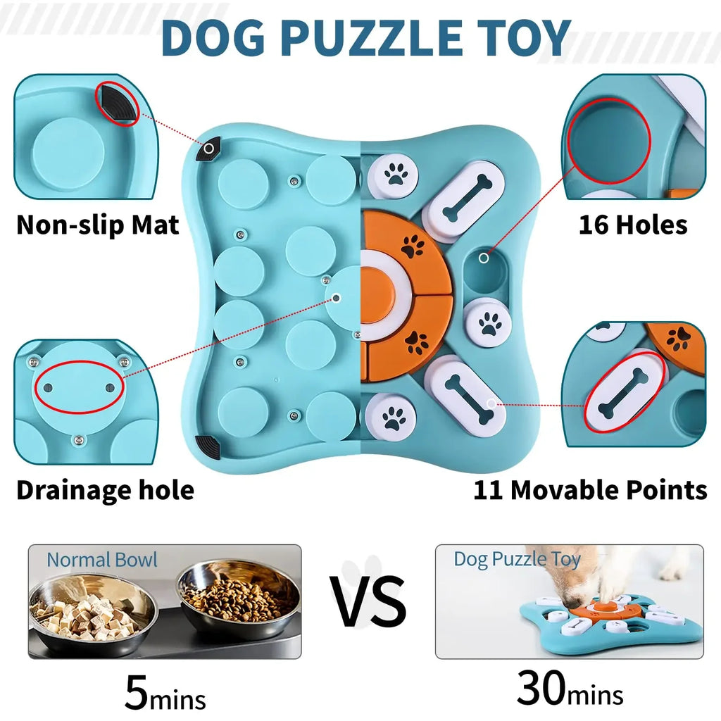 IQ Training Dog Puzzle Toy – Interactive Treat Dispenser & Slow Feeder