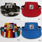 Dog Sun Hat – Adjustable Canvas Baseball Cap for Small & Medium Dogs