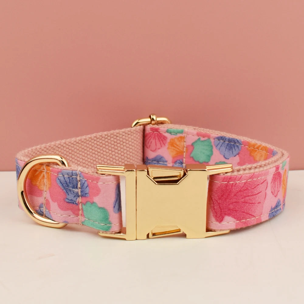 Personalized Dog Collar Leash Harness Set, Custom Name Printed Pet Accessories with Bow Tie, Luxury Tactical Dog Collar