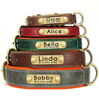 Personalized PU Leather Dog Collar – Soft Padded & Adjustable Custom ID Collar