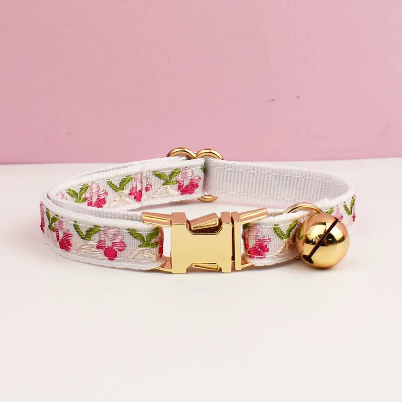 Cute Cat Collar, Harness & Leash Set – Personalized Engraved Nameplate, Padded