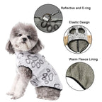 Fleece Winter Dog Jacket – Warm Adjustable Vest with D-Ring for Small Dogs