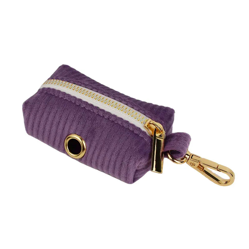 Purple Corduroy Dog Collar Leash and Harness Set