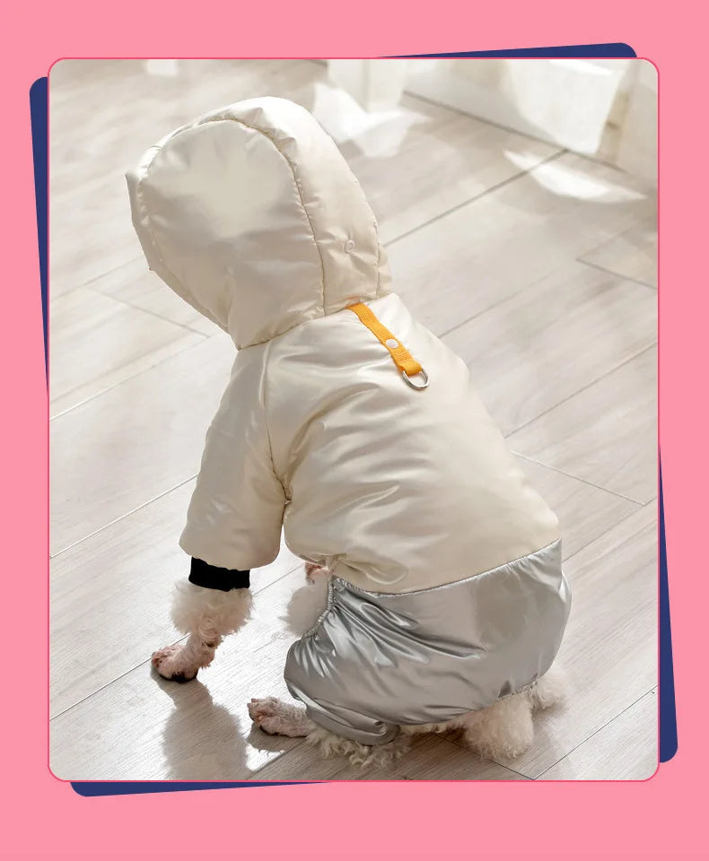 Waterproof Winter Dog Jacket – Warm Down Coat with Hood for Small Dogs