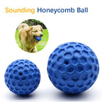 Honeycomb Rubber Dog Ball – Bite-Resistant Sound Toy for Play & Teeth Cleaning