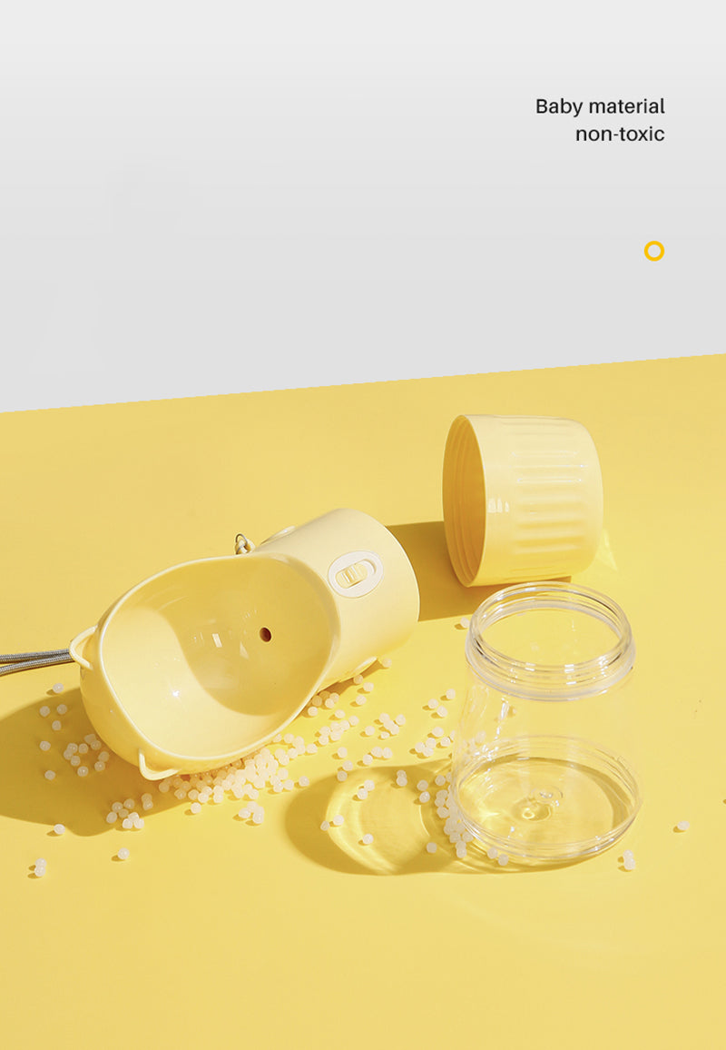 Portable Dog Water Bottle with Food Cup – Outdoor Travel Feeder for Pets