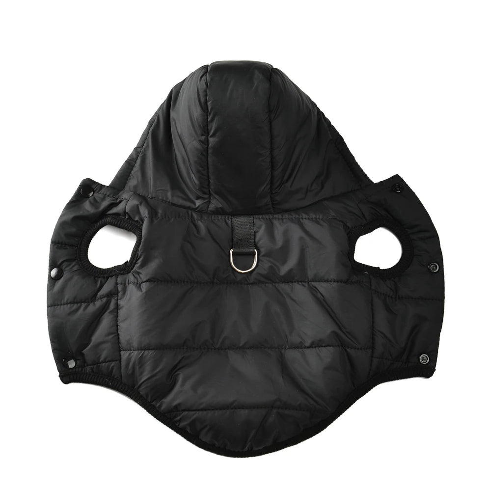 Thick Fleece Dog Hoodie Coat – Warm, Windproof & Cozy Winter Jacket with D-Ring