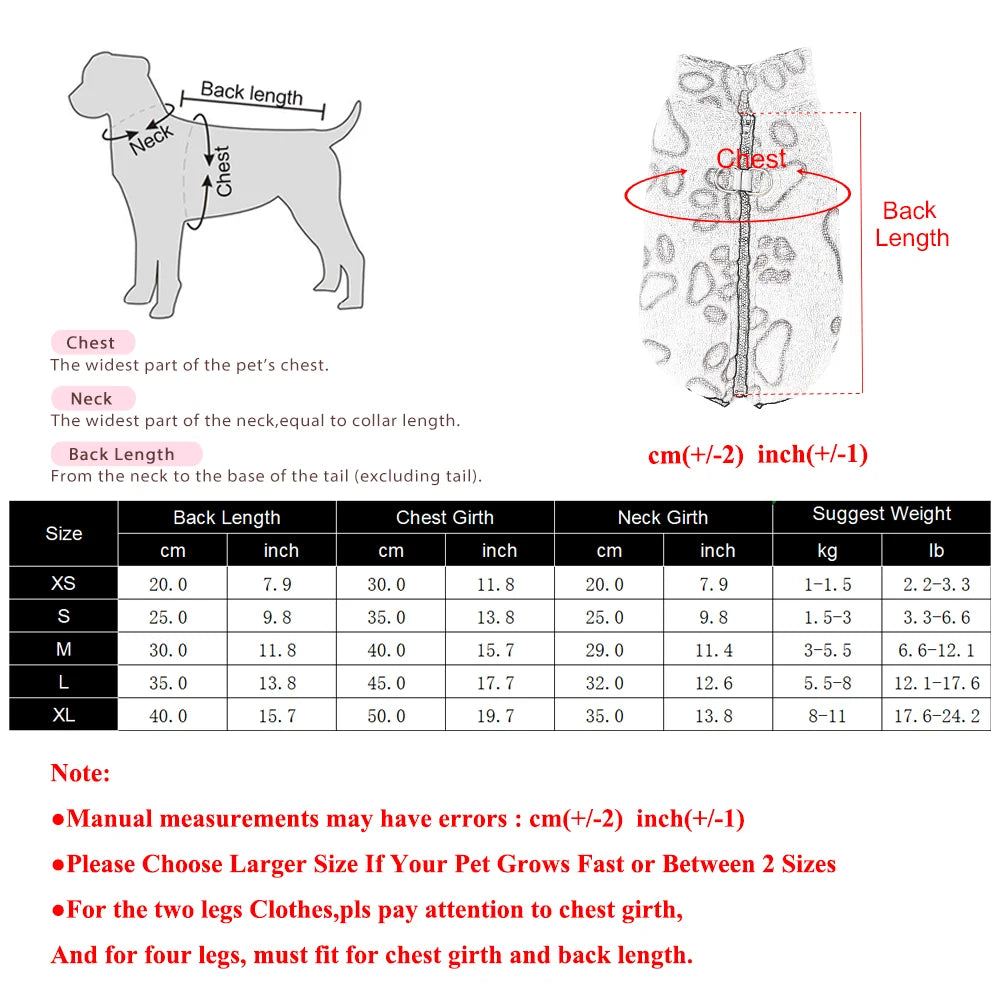 Fleece Winter Dog Jacket – Warm Adjustable Vest with D-Ring for Small Dogs
