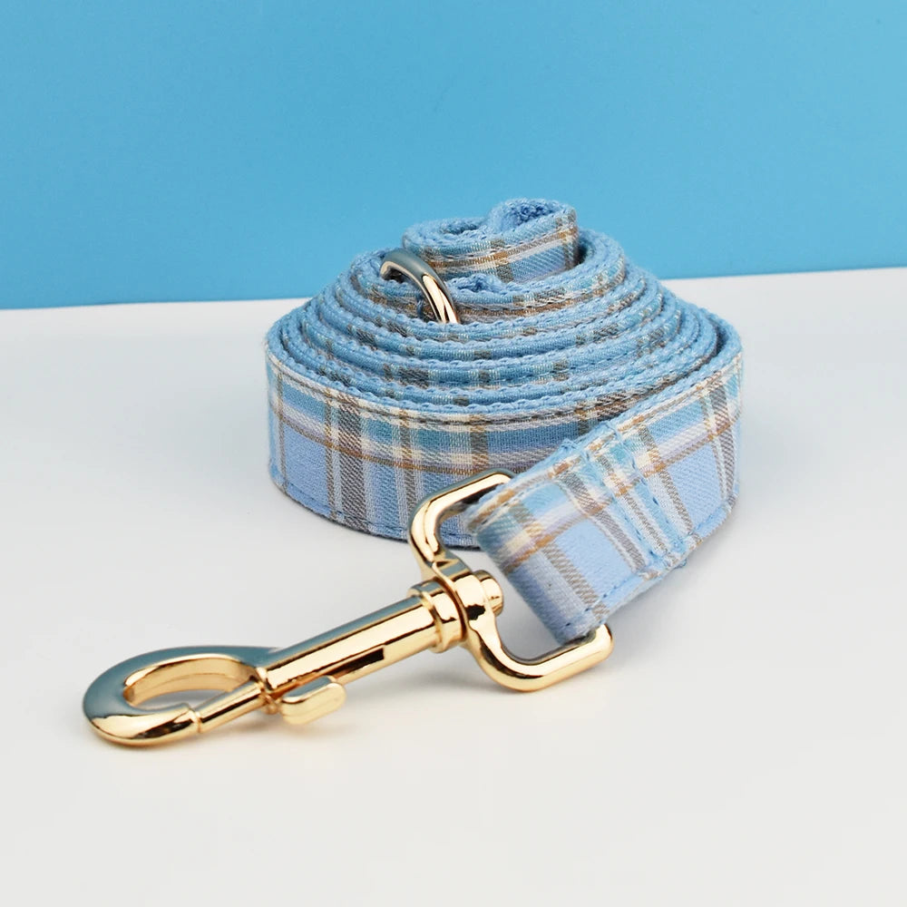 Plaid Personalized Dog Collar, Leash & Harness Set