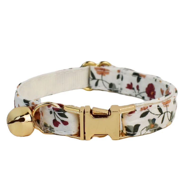 Corduroy Cat Collar Bowknot Adjustable Safety Personalized pet collar Customized Name Soft